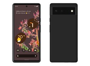 4251810894808 - Silikon Hülle Basic kompatibel mit Google Pixel 6 Case TPU Soft Handy Cover Schutz in Schwarz - Transparent