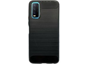 4251810897762 - Silikon Hülle Bumper Carbon kompatibel mit Vivo Y20s Case TPU Soft Handyhülle Cover Schutzhülle Schwarz - Schwarz