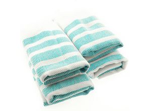 4251810898738 - Turquoise Home 4er Pack Pestemal Küchetuch Handtuch 50x90cm Putztuch Badetuch Weiß-Rot