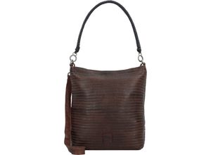 4251817641658 - Schultertasche Leder Reißverschluss für Damen braun