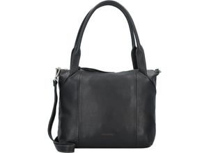 4251817642334 - Schultertasche Reißverschluss Leder für Damen schwarz