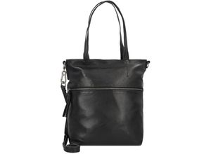 4251817646479 - Schultertasche Reißverschluss Leder für Damen schwarz