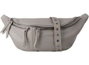 4251817646608 - Gürteltasche Reißverschluss Leder für Damen grau