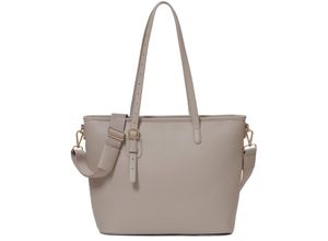 4251817651251 - SEIDENFELT Shopper Reißverschluss Kunstleder für Damen beige