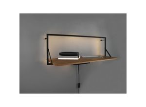 4251820303369 - Deko-Wandregal MIRRORS AND MORE Leonie Regale Gr B H T 90 cm x 30 cm x 30 cm 1 St schwarz Deko-Regale mit integriertem LED Backlight