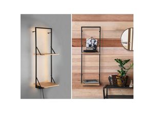 4251820303376 - Deko-Wandregal MIRRORS AND MORE Leonie Regale Gr B H T 72 cm x 27 cm x 30 cm 2 St schwarz Deko-Regale mit integriertem LED Backlight