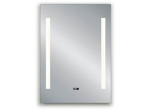 4251820309040 - LED-Lichtspiegel MIRRORS AND MORE Ilonka Spiegel Gr B H 50 cm x 70 cm glänzend LED-Beleuchtung integrierte Zeitanzeige