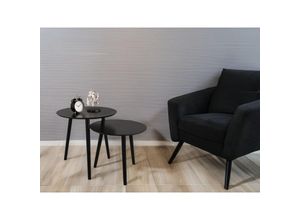 4251820313245 - Mirrors And More - Couchtisch vilana 2 teilig - Satztisch rund in Schwarz