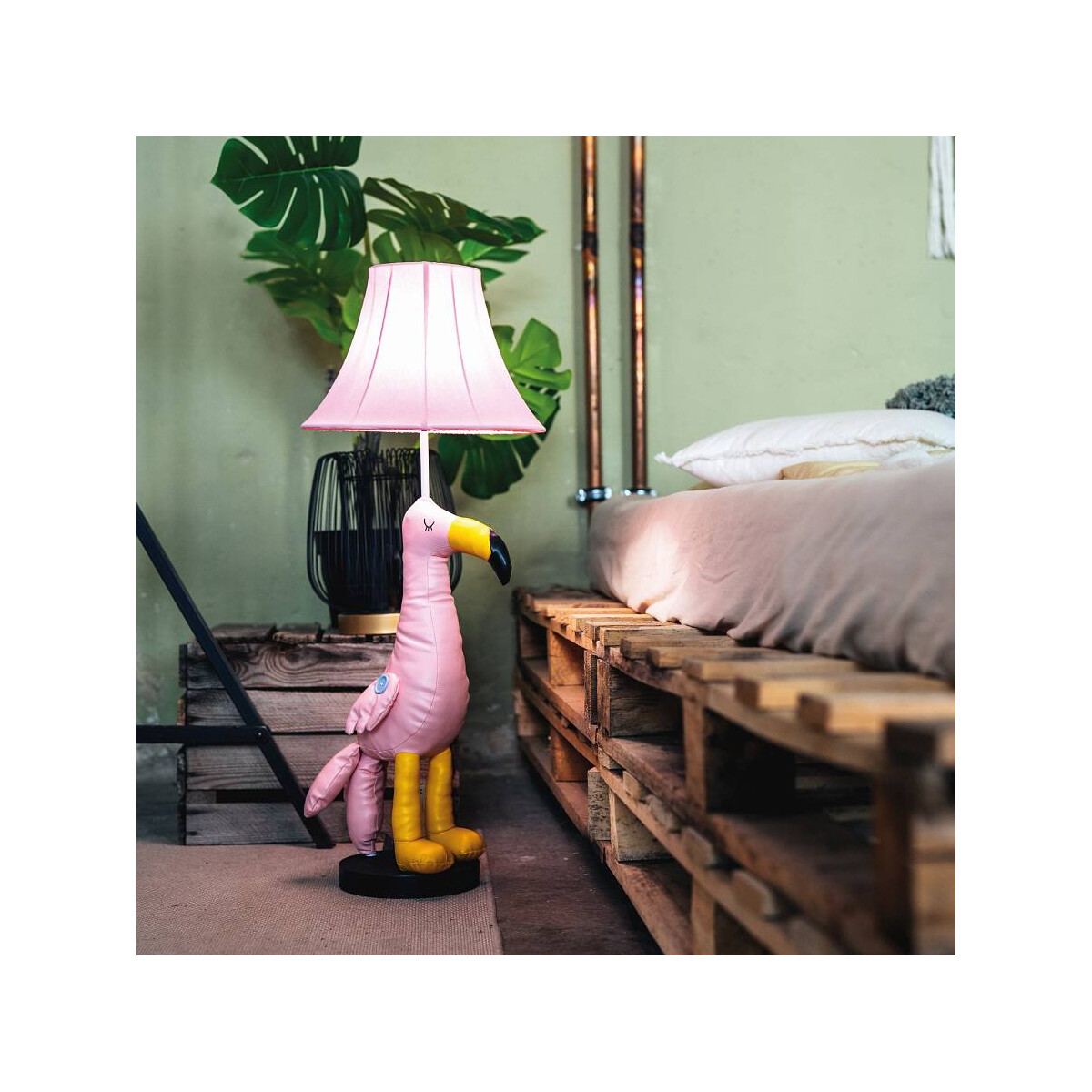 4251839100065 - Happy Lamps LED Tischleuchte Mingo der Flamingo in Rosa und Gelb 54W 470lm - Rosa