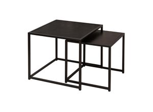 4251854723201 - riess-ambiente 2er Set Beistelltisch SLIM LINE - 50cm anthrazit schwarz Marmor-Design Metallgestell Couchtisch