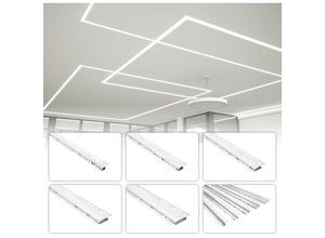 4251874611106 - Led Trockenbauprofil 2m Aluminium Profil Unterputz Lichtleiste für LED-Streifen inkl AbdeckungALED 4 - 40mm Leuchtbreite 2 Meter   1 Leiste - Hexim