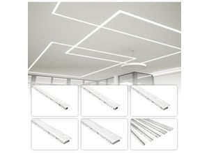 4251874631579 - Hexim - led Aluprofile Unterputz Aluminium Trockenbau Profile mit opaler Abdeckung verschiedene BreitenALED 3 - 30mm Leuchtbreite 20 Meter   10