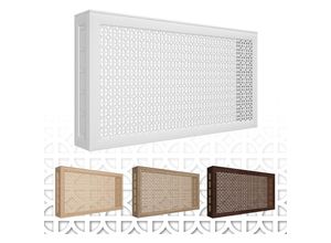 4251874652529 - Heizkörperverkleidung Susanna Lüftungsgitter Landhausstil hdf mdf Holz foliert 90 120cm - Stella Kollektion Eiche Sonoma Komplettset - 120x60cm