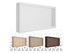 4251874652710 - Heizkörperverkleidung Damasco Lüftungsgitter Landhausstil hdf mdf Holz foliert 90 120 150cm - Stella Kollektion Eiche Sonoma Frontblende - 150x60cm