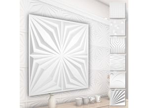 4251874656725 - 3D Wandpaneele aus PVC Kunststoff - weiße Wandverkleidung mit 3D Optik - Abstrakte Motive 1 Platte   Muster HD126