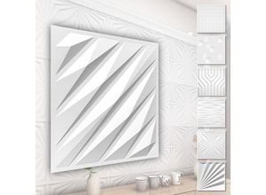 4251874656800 - 3D Wandpaneele aus PVC Kunststoff - weiße Wandverkleidung mit 3D Optik - Abstrakte Motive 1 Platte   Muster HD136