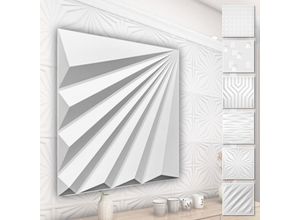 4251874656848 - Hexim - 3D Wandpaneele aus pvc Kunststoff - weiße Wandverkleidung mit 3D Optik - Abstrakte Motive 1 Platte   Muster HD142