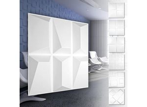 4251874657203 - Hexim - 3D Wandpaneele aus pvc Kunststoff - weiße Wandverkleidung mit 3D Optik - Cube Motive 1 Platte   Muster HD090