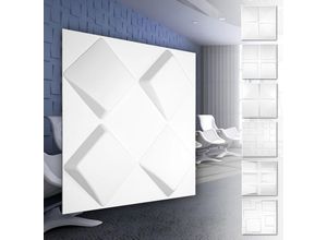 4251874657326 - Hexim - 3D Wandpaneele aus pvc Kunststoff - weiße Wandverkleidung mit 3D Optik - Cube Motive 1 Platte   Muster HD131