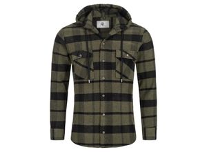 4251882509280 - Hemd Kariertes Hemd mit Kapuze Regular Fit