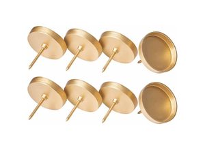 4251888502575 - Novaliv - 8x Kerzenständer Kerzenpick Kerzenpin Kerzenhalter 8x Flach 9 cm Gold - Gold