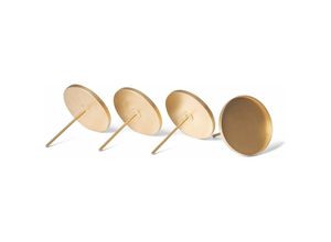 4251888503107 - Novaliv - 4x Kerzenständer Kerzenpick Kerzenpin Kerzenhalter 4x Flach 6 cm Gold - Gold