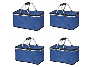 4251888507242 - Novaliv - 4x Einkaufskorb Einkaufskorb mit Thermofolie Auskleidung Blau - Blau