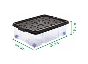 4251888511119 - Novaliv - 6x Aufbewahrungsbox 6x Aufbewahrungsbox 6x Deckel 24x Rollen - Transparent