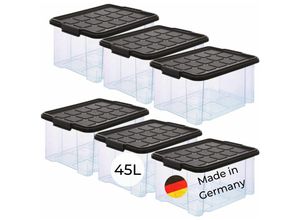 4251888511171 - Novaliv - 6x Aufbewahrungsbox 6x Aufbewahrungsbox 6x Deckel 24x Rollen - Transparent