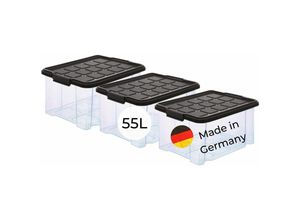 4251888511218 - Novaliv - 3x Aufbewahrungsbox 3x Aufbewahrungsbox 3x Deckel 12x Rollen - Transparent