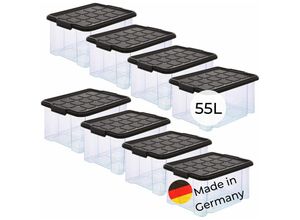 4251888511249 - Novaliv - 8x Aufbewahrungsbox 8x Aufbewahrungsbox 8x Deckel 32x Rollen - Transparent