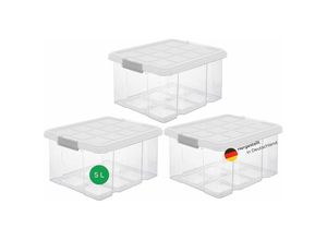 4251888511423 - Novaliv - 3x Aufbewahrungsbox 3x Aufbewahrungsbox 3x Deckel - Transparent