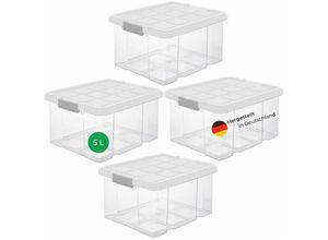 4251888511430 - Novaliv - 4x Aufbewahrungsbox 4x Aufbewahrungsbox 4x Deckel - Transparent