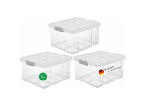 4251888511515 - Novaliv - 3x Aufbewahrungsbox 3x Aufbewahrungsbox 3x Deckel - Transparent