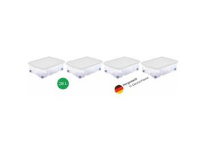 4251888511706 - 4x Novaliv Aufbewahrungsbox 4x Aufbewahrungsbox 4x Deckel 16x Rollen - Transparent