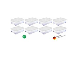 4251888511720 - Novaliv - 8x Aufbewahrungsbox 8x Aufbewahrungsbox 8x Deckel 32x Rollen - Transparent