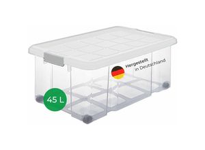 4251888511737 - Aufbewahrungsbox 1x Aufbewahrungsbox 1x Deckel 4x Rollen - Transparent - Novaliv