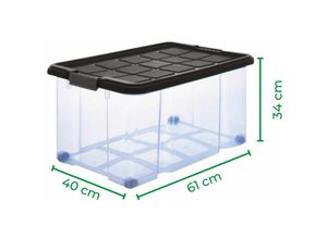 4251888511843 - Novaliv 8x Aufbewahrungsboxen mit Deckel Groß 55L transparente Nestbar stapelbar mit Clipverschluss Rollboxen Kunststoff BPA-frei 61x40x325 cm