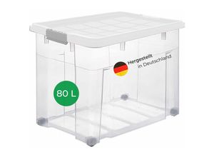 4251888511850 - Aufbewahrungsbox 1x Aufbewahrungsbox 1x Deckel 4x Rollen - Transparent - Novaliv