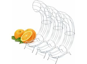 4251888513823 - Novaliv - 3x Obstschale Orangen-Spender - Silber