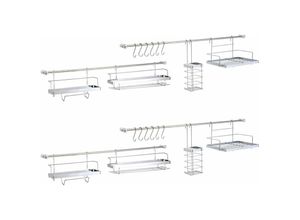 4251888513861 - Novaliv - 2x Küchenorganizer-Set Küchenleisten-Set (16-teilig) - Silber