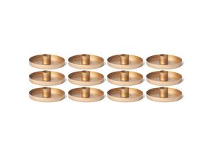 4251888516855 - Novaliv - 12x Standkerzenhalter Stabkerzenhalter 12x Gold - 12x Gold