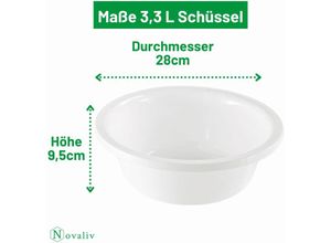 4251888526229 - Novaliv - 4x Plastikschüsseln 4x Spülschüssel Rund Farbe Weiß