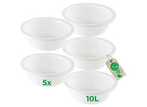 4251888526410 - Novaliv - 5x Plastikschüsseln 5x Spülschüssel Rund Farbe Weiß