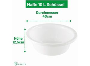 4251888526427 - Novaliv - 10x Plastikschüsseln 10x Spülschüssel Rund Farbe Weiß - Weiß