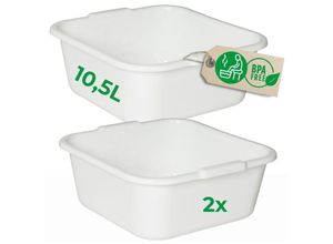 4251888526441 - Novaliv - 2x Plastikschüsseln 2x Spülschüssel Quadratisch Farbe Weiß 4251888526441 - Novaliv - 2x Plastikschüsseln 2x Spülschüssel Quadratisch Farbe Weiß