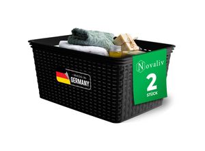 4251888532404 - 2x Novaliv Aufbewahrungsbox 2x Aufbewahrungskorb Rattan