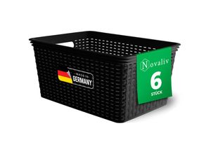 4251888532435 - Novaliv - 6x Aufbewahrungsbox 6x Aufbewahrungskorb Rattan