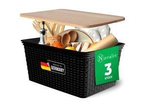 4251888532510 - Novaliv - 3x Aufbewahrungsbox 3x Aufbewahrungsbox 3x Holzdeckel