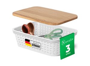 4251888532664 - Novaliv - 3x Aufbewahrungsbox 3x Aufbewahrungsbox 3x Holzdeckel